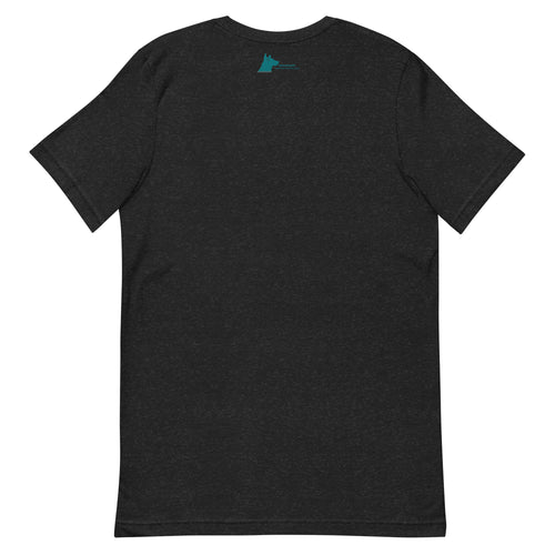 Caution: Dog May Be Possessed Halloween unisex t-shirt in black heather, back view