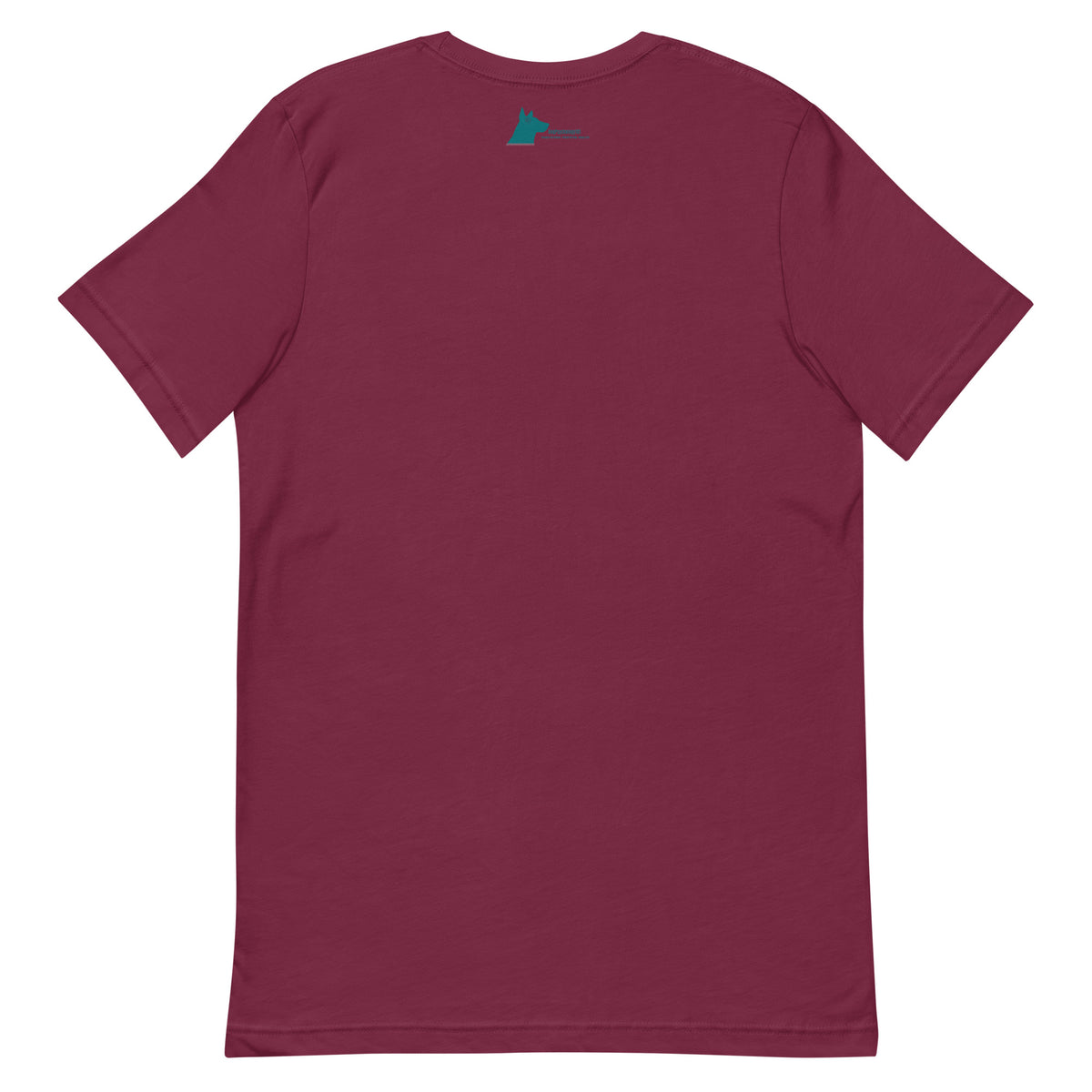 Whatever You Love, You Get More Of unisex t-shirt in maroon, back view