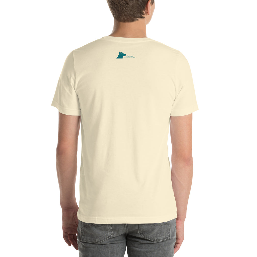 Tactical Projectile Belgian Malinois unisex t-shirt in natural, back view