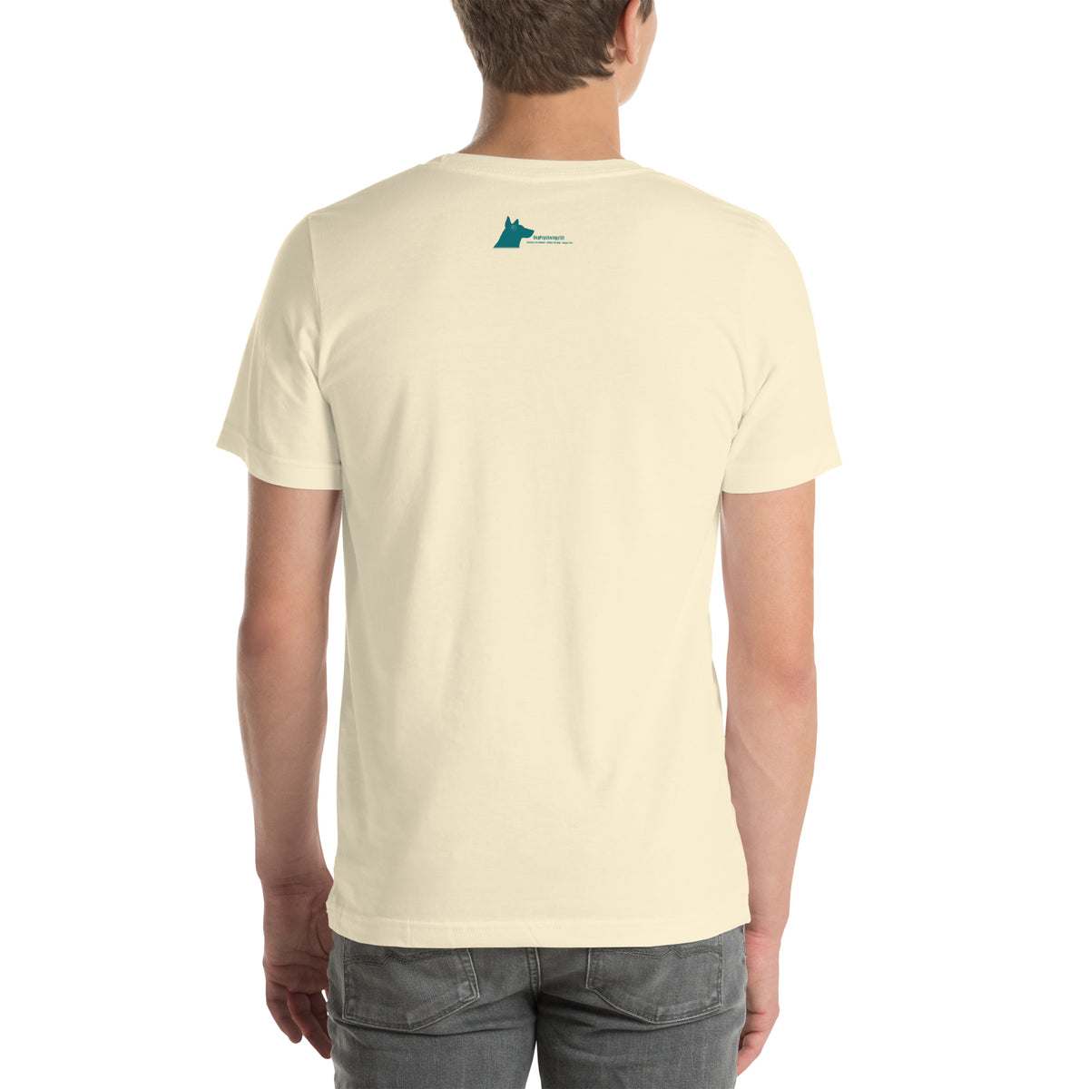 Tactical Projectile Belgian Malinois unisex t-shirt in natural, back view