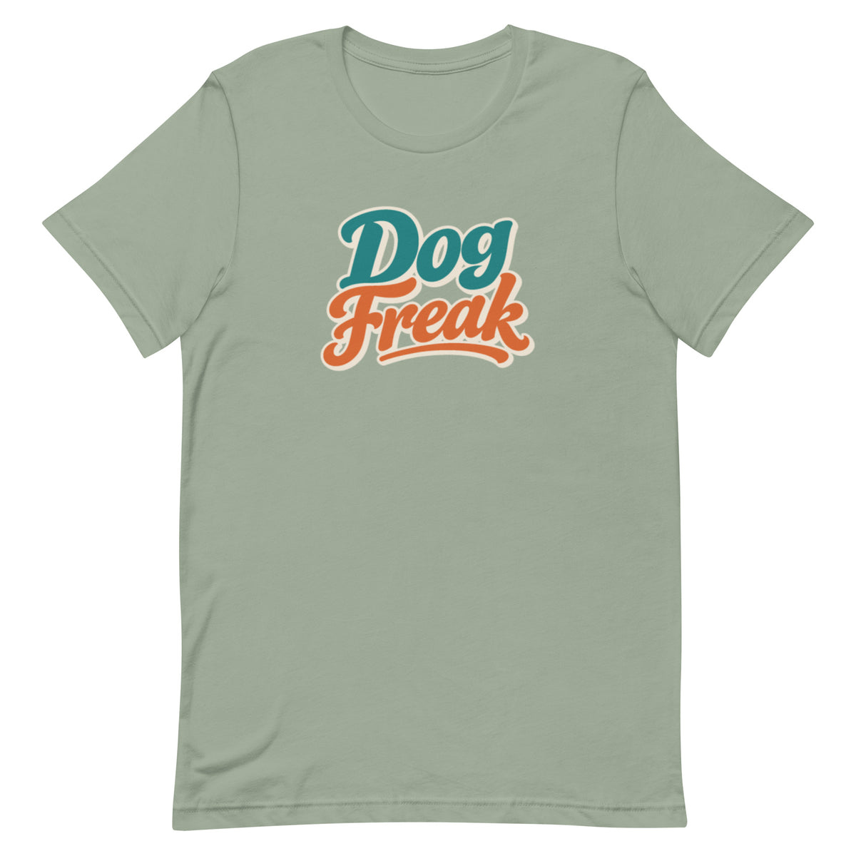 Ocean blue t-shirt with Dog Freak in retro script, funny dog lover shirt by Dog Psychology 101