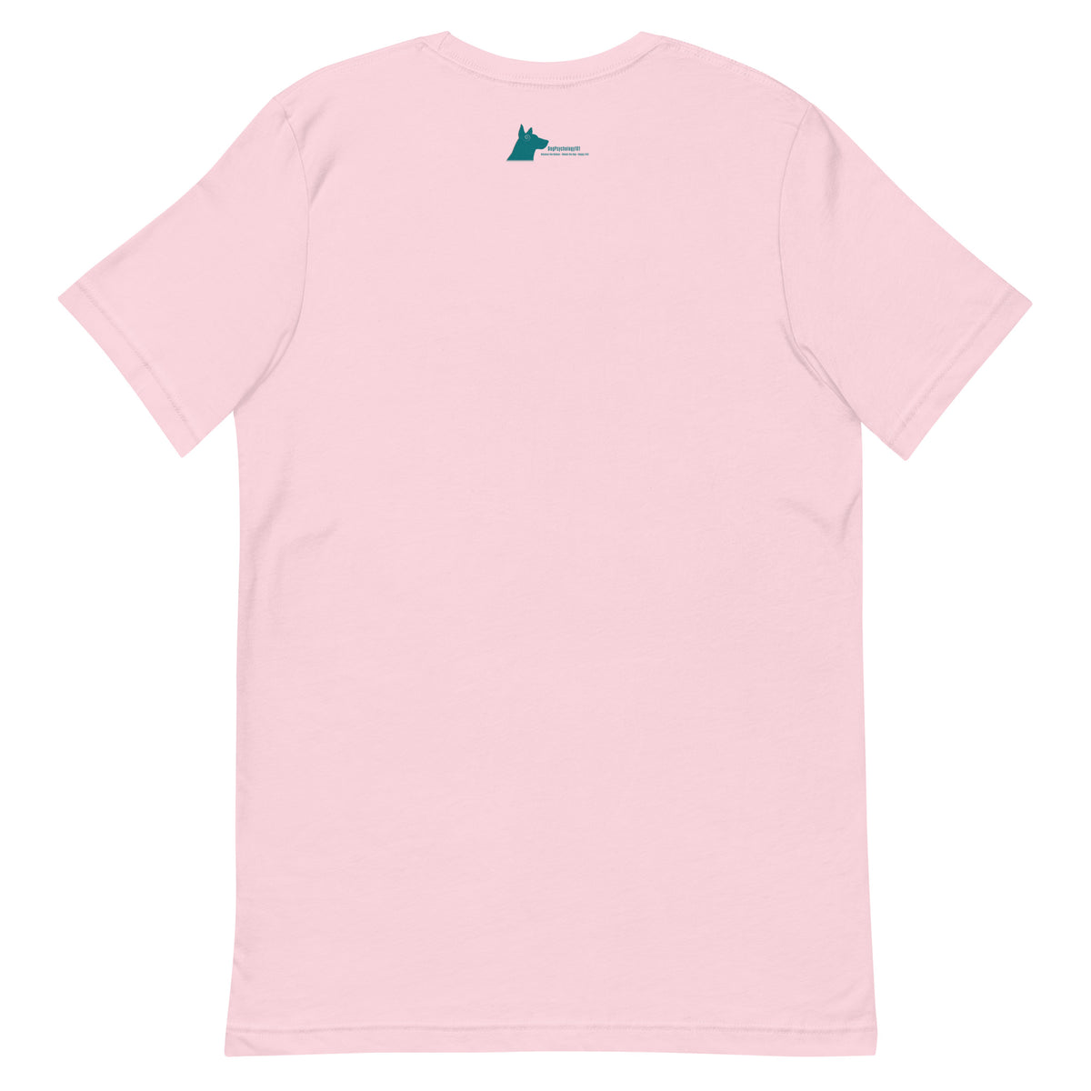 No You Can’t Pet My Dog unisex t-shirt in soft pink, back view