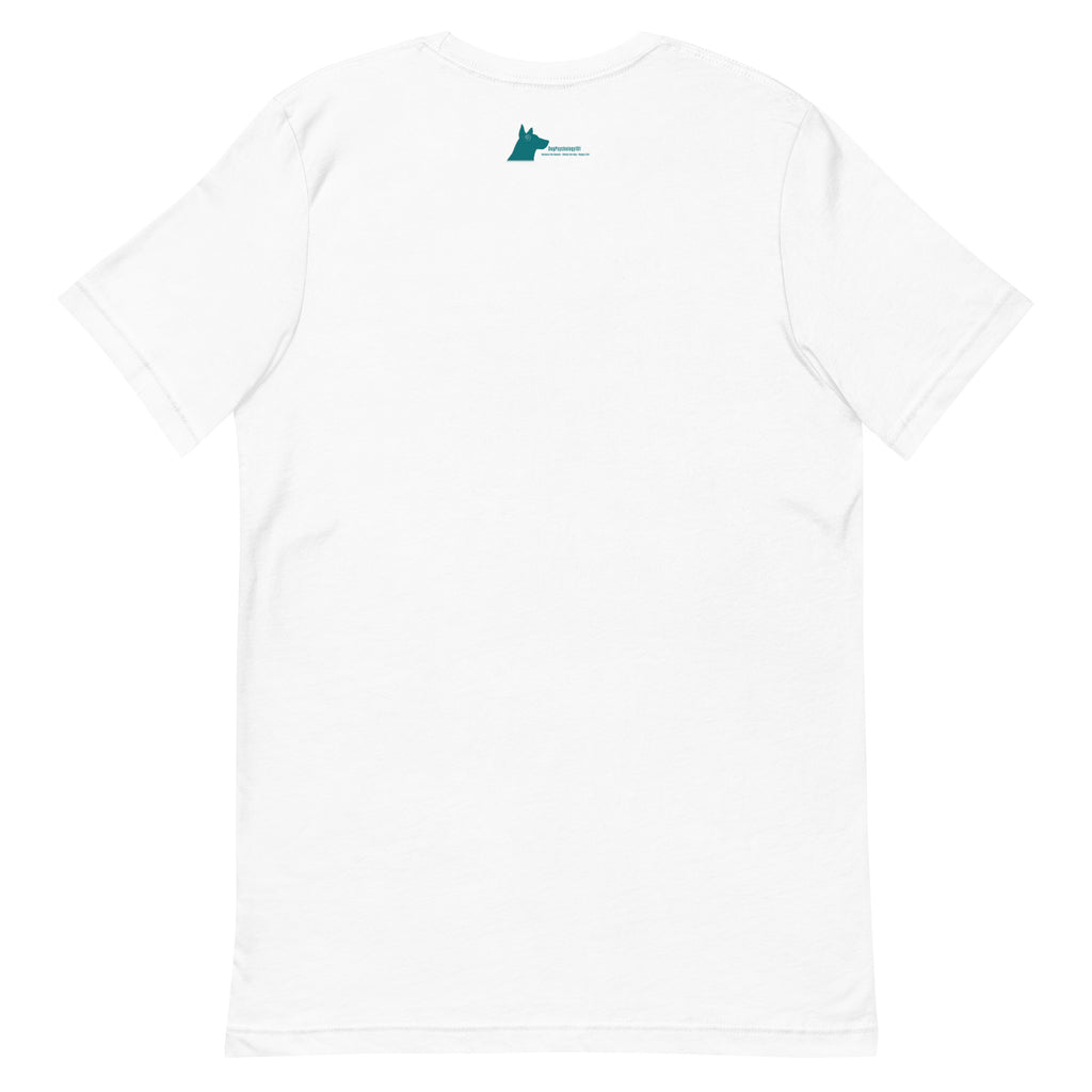 No You Can’t Pet My Dog unisex t-shirt in white, back view