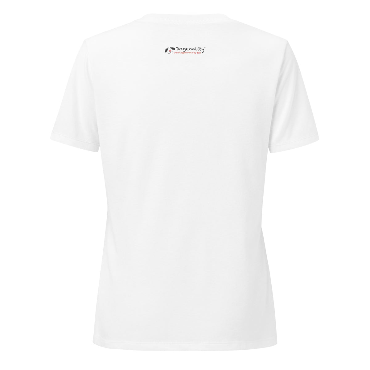 Obey Human women's relaxed v-neck t-shirt in solid white blend, back view